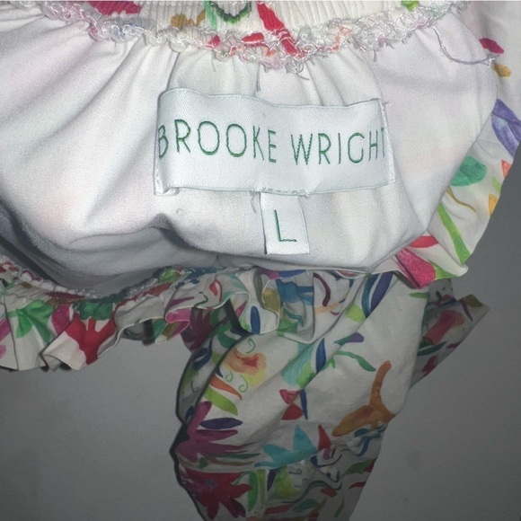 Brooke Wright Designs White Multicolored Floral Off the Shoulder Top - Picture 5 of 5